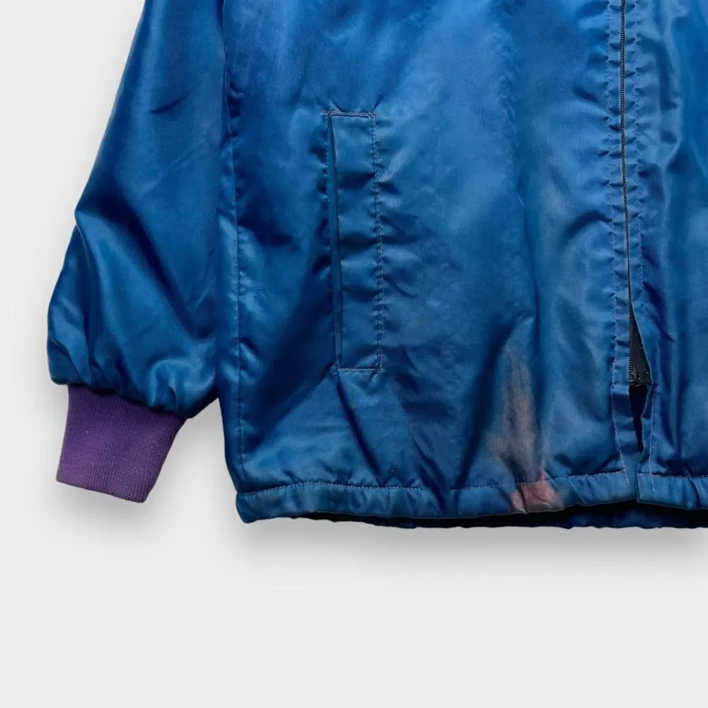 Vtg 70s 80s Sherpa Lined Monroe Shocks Workwear Jacket, Talon Zip Patch, Worn XL